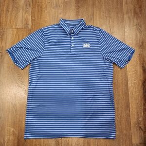 Kjus Polo Shirt Golf UPF 50+ Comfort Fit Long Length Striped Men's size XL
